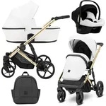 Kunert ARIZO PREMIUM 3in1 Kinderwagen in Wei&szlig; mit goldenem Gestell &ndash;