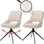 2er-Set Esszimmerstuhl HWC-N73, K&uuml;chenstuhl, drehbar Auto-Return, Stoff/Textil