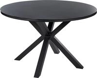 BELIANI Gartentisch Schwarz Aluminium ⌀ 120 cm f&uuml;r 4 Personen...