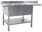 Sp&uuml;lcenter 2 Becken rechts - B 1800 x T 700 - Silber