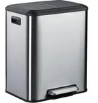 Relaxdays M&uuml;lleimer 2 x 15 Liter, K&uuml;chenm&uuml;lleimer mit entnehmbare Inneneimer,