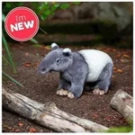 Hypoallergenes Kuscheltier Schabrackentapir grau-wei&szlig; ca. 33cm inkl. Infoblatt