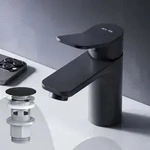 AM.PM Badarmatur mit Pop-Up Ablaufventil f&uuml;r Waschbecken Wasserhahn Bad Schwarz
