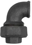 Riegler Verschraubung Bogen 95, flachdicht., IG/IG Rp 1 1/4, Temperg. schwarz