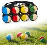Holz Boule Set mit Tragetasche - 8 Holz Kugeln - Boccia Petanque Garten Spiel