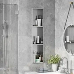 vidaXL Duschnische Silber 90 x 20 x 9,5 cm Edelstahl - Silber