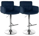 CLP 2er Set Barhocker Los Angeles Samtbezug h&ouml;henverstellbar drehbar bis 150...