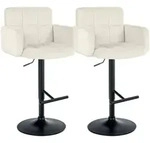 CLP 2er Set Barhocker Los Angeles Samtbezug h&ouml;henverstellbar drehbar bis 150 kg