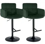CLP 2er Set Barhocker Los Angeles Samtbezug h&ouml;henverstellbar drehbar bis 150 kg