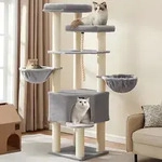 FEANDREA Kratzbaum 186 cm, Katzenbaum f&uuml;r gro&szlig;e katzen, 13 dicken S&auml;ulen (11...