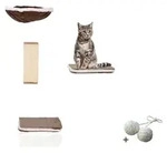 Rohrschneider Vierteilige Katzen Kletterwand Katzenm&ouml;bel Wandmontage...