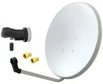 ARLI 60 cm HD SAT Anlage weiss mit Single LNB und 2 x F-Stecker vergoldet -...