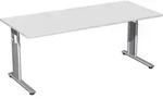 Schreibtisch B1800xT800mm, Flex lichtgrau/silber - Silber