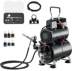 VEVOR Airbrush Set 1/6 PS mit Luftkompressor & Tank, 1 Dual Action Airbrush Pistole