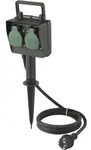 Sygonix SY-5231004 Gartensteckdose 2fach Schwarz, Standard-Gr&uuml;n (seidenmatt)