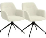 CLP 2er Set Esszimmerst&uuml;hle Merlinda mit Teddystoff, 360&deg; drehbar mit...