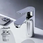 AM.PM Badarmatur mit Pop-Up Ablaufventil f&uuml;r Waschbecken Wasserhahn Bad Chrom