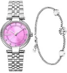 DKNY Damenuhr Quarzuhr silber / pink onesize Damen 30 DK1L042M0045, DK1L042M0055