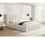 Polsterbett 200 x 200 cm mit Bettkasten und Metall-Lattenrost &ndash; Modernes Doppelbett