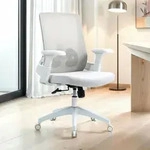 B&uuml;rodrehstuhl CAPVAL h&ouml;henverstellbar mit Lendenst&uuml;tze, wei&szlig; - ergonomischer