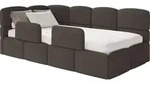 Selsey Cloudy &ndash; Kinderbett 120x200, Kopfteil links, Matratze & Bettkasten, Chenille