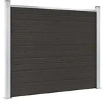 vidaXL Zaunelement WPC 180x146 cm Schwarz - Schwarz