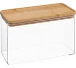 Luftdichter Vorratskanister 2,0 Liter mit niedrigem Bambusdeckel Five&reg; - Transparent