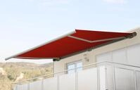 Elektrische Kassettenmarkise T122, Markise Vollkassette 4x3m Polyester bordeaux-rot
