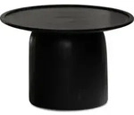 WOHNLING Couchtisch 60x60x40 cm Mango Massivholz Schwarz Sofatisch Rund