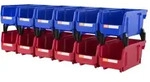 VEVOR 12er-Set Sichtlagerboxen Stapelboxen Stapelkisten Lagerk&auml;sten Blau/Rot