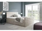 Boxspringbett Schlafzimmerbett ASHER PREMIUM 120x200cm Stoff Fresh Altwei&szlig; -...