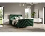 Boxspringbett Schlafzimmerbett CARLITO 160x220cm in Stoff Fresh Flaschengr&uuml;n -...