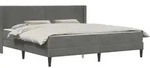 vidaXL Bettgestell mit Matratze Dunkelgrau 180 x 200 cm Samt - Grau