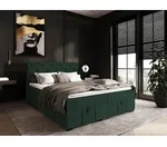 Boxspringbett Schlafzimmerbett GISEL 160x200cm Stoff Salvador Flaschengr&uuml;n -...