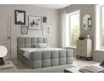 Boxspringbett Schlafzimmerbett SATINE 180x200cm Stoff Coral Grau - Grau