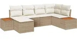 vidaXL Gartensofa-set 6 Stk. Beige Poly-Rattan - Beige