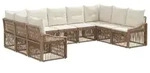 vidaXL Gartensofa-set 9 Stk. Beige Poly-Rattan - Beige