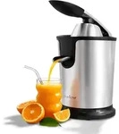 NutriChef Elektrische Zitruspresse, 160 W Orangenpresse aus Edelstahl mit Hebelarm