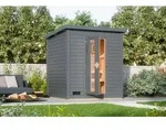 Karibu Saunahaus 38mm Melo 2 Ofen 9 kW integr. Strg terragrau