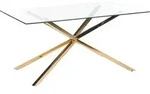 BELIANI Esstisch Transparent Sicherheitsglas und Stahl 160 x 90 cm mit Goldenem
