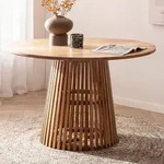 FineBuy Esstisch rund &Oslash; 120 cm Mango Massivholz Natur &ndash; Moderner Holztisch...
