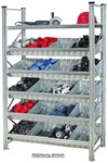 Sch&uuml;ttgutregal, Stecksystem, verzinkt, HxBxT 2000 x 1290 x 525 mm, 4 Ebenen - Silber