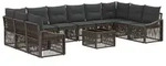 vidaXL Gartensofa-set 11 Stk. Grau Poly-Rattan - Grau