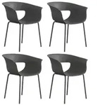 Outsunny Gartenst&uuml;hle 4er Set ergonomisch Balkonst&uuml;hle mit Ausschnittdesign -