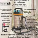 Mauk Staubsauger 1400W Nass Trocken Sauger 35L - Zwei Steckdosen,...