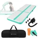 ECD Germany Aufblasbare Gymnastikmatte Turnmatte Airtrack 3m, Gr&uuml;n-Mint H:10 cm,