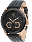 Maserati Herren Uhr TRAGUARDO Chronograph Leder Armband schwarz UMAR8871612025 -