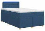 vidaXL Boxspringbett mit Matratze mit Kopfteil Blau 120 x 200 cm Stoff - Blau