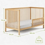 Kids Collective Babybett Kinderbett Gitterbett mit Rausfallschutz Baby Bett 