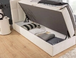 Boxspringbett Schlafzimmerbett DOMINGA 200x220cm Stoff Coral Himmelblau - Blau